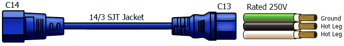 C14 to C13 power cord